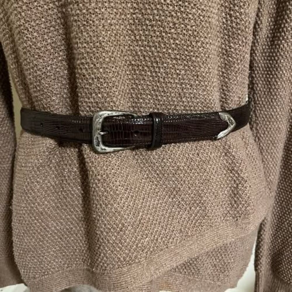 Ralph Lauren Real Lizard Embossed Belt. Sterling Silver hardware.